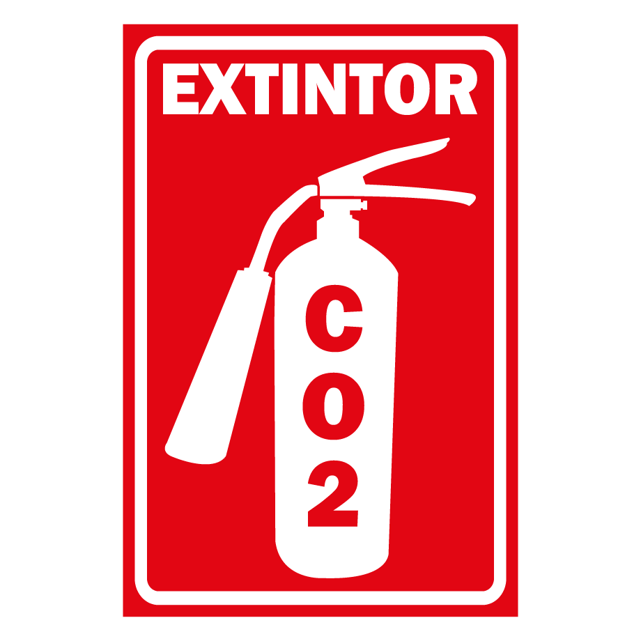  Señal de extintor de incendios, CO2 (dióxido de carbono),  calcomanía autoadhesiva de 7.874 in x 3.150 in : Industrial y Científico