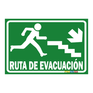 Ruta de Evacuación bajando gradas Derecha