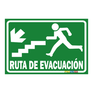 Ruta de Evacuación bajando gradas Izquierda