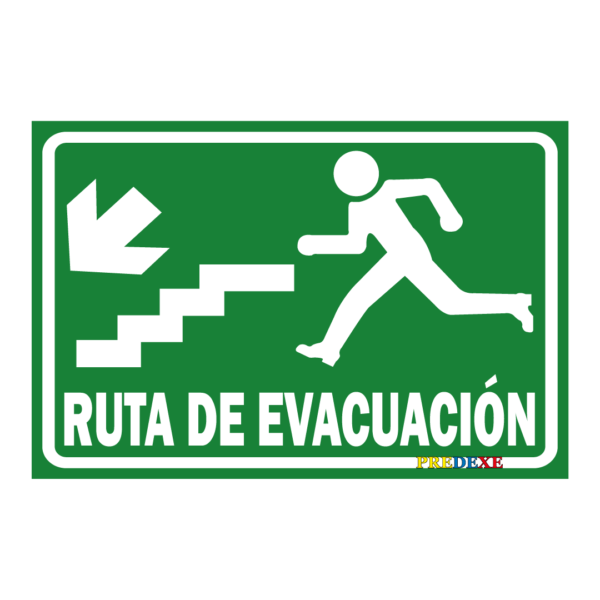 Ruta de Evacuación bajando gradas Izquierda